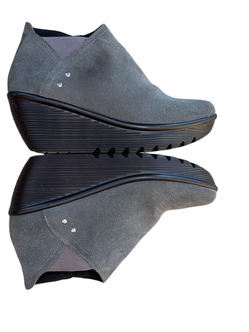 Skechers Parallel Double Trouble Women’s Ankle Boots Gray Suede Size 7